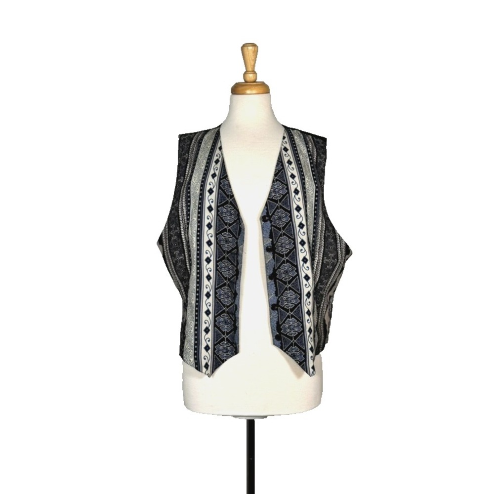 Norton Mcnaughton VTG Button Up Vest Women's Size 14 Blue White